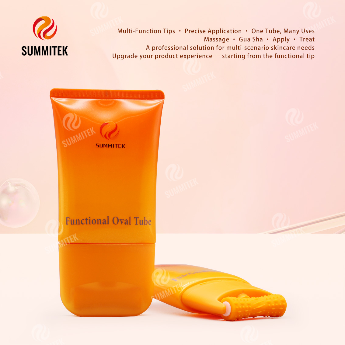 D55 أنبوب بيضاوي وظيفي | تغليف متعدد الأطراف للتدليك والعناية بالبشرة